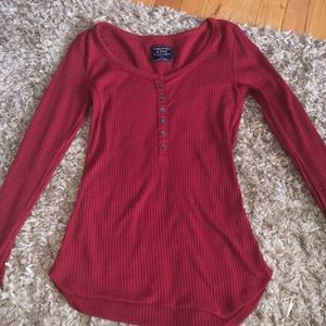 A long sleeve red size xs shirt